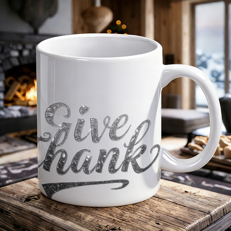 Coffee Tea Font - Керамическая кружка с серебряной фольгой и