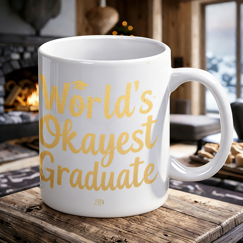 Coffee Tea Font - Забавная керамическая кружка с позолоченным шрифтом,