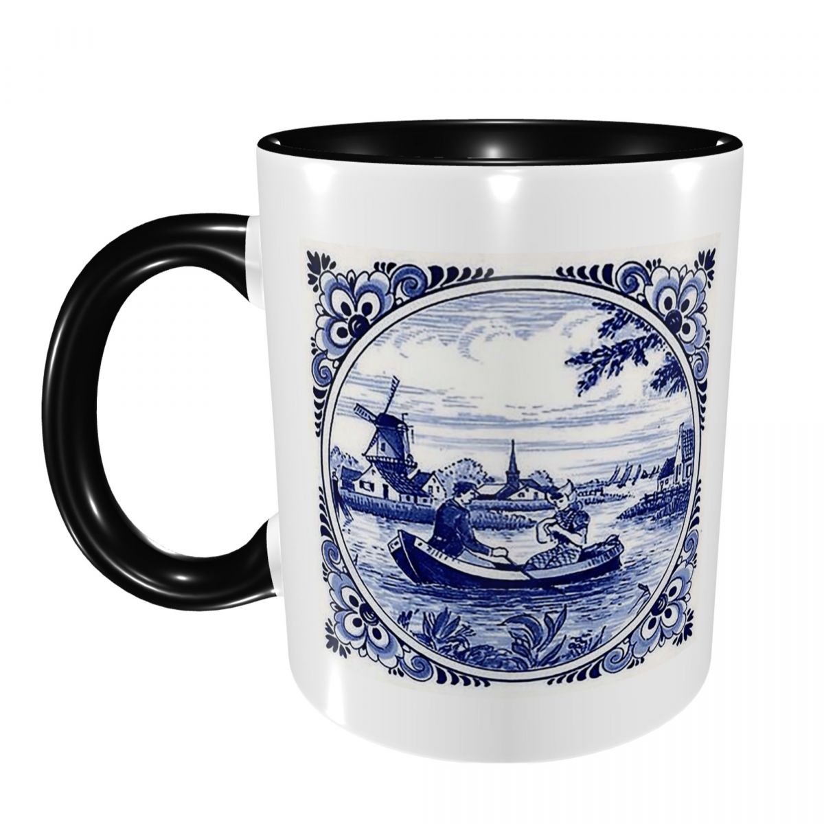 Coffee Tea Friends - Забавная керамическая кружка с голландской синей